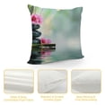 thumbnail image 4 of Orinice Flowers Bamboo Sticks Graphic Decorative Throw Pillow Cover Zipper Closure for Home Couch Living Room Bed Sofa - 1PC 22x22in, 4 of 5