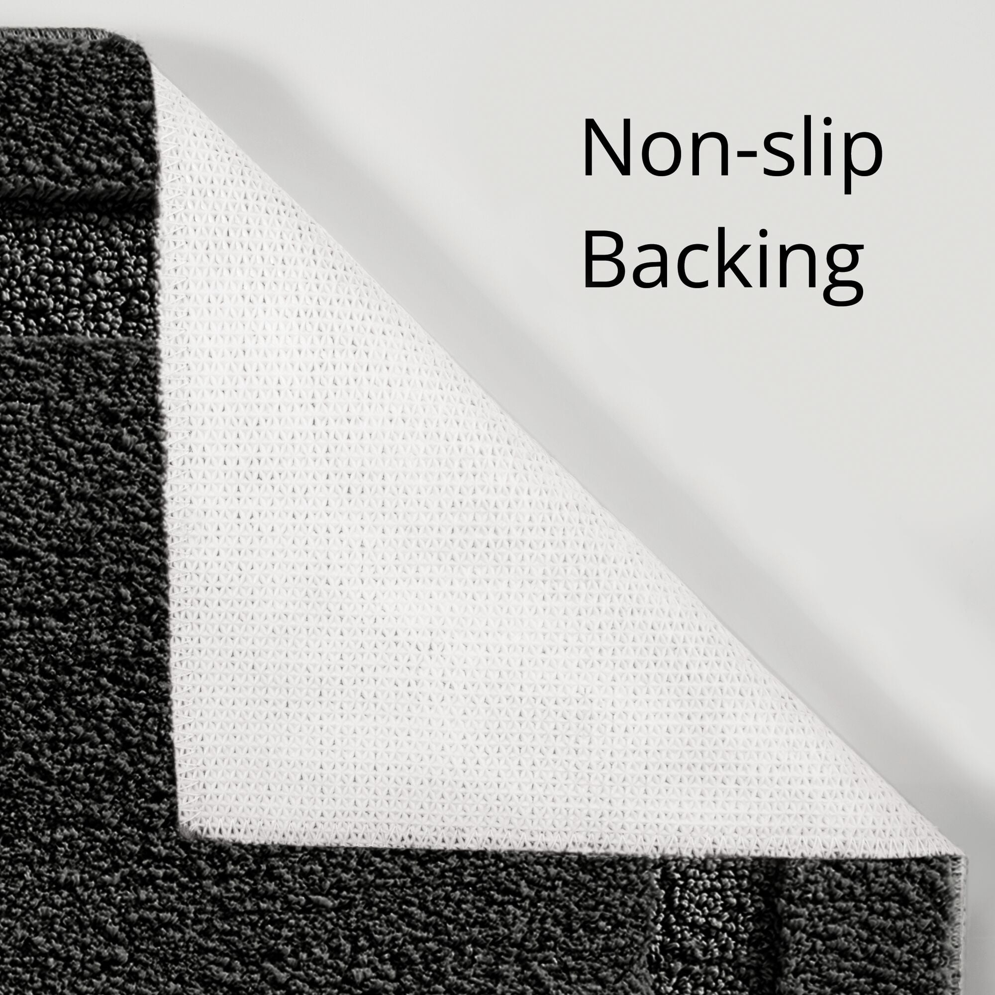 mDesign Microfiber Bath Mats - 3 Piece Bathroom Rugs - Set of 3 - Black