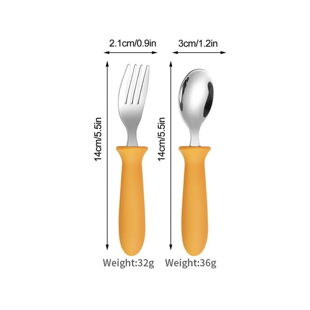 Kitchen Gadgets 304 Stainless Steel Children'S k Spoon-Piece Set with Handle Baby Eating Spoon Training Chopstick Set