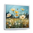 thumbnail image 2 of Designart "Golden Azure Ranunculus Sunlit Field" Floral Floater Framed Wall Art Living Room, 2 of 7