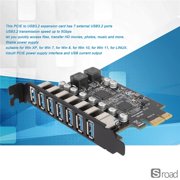 7-Port PCIe To USB 3.0 Expansion Card, 5Gbps High Speed Desktop Add-on Card With Stable Power