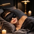 thumbnail image 6 of Krdevn Ruffled Satin Sleep Eye Mask Elastic Band Soft Breathable Light Blocking Comfort Blindfold Travel Airplane Nap Bedroom Overnight Stress Relief Sleep Aid Accessory, 6 of 7