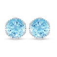 thumbnail image 2 of Rosec Jewels Aquamarine Solitaire Stud Earrings with Screw Back - 6 mm - AAA Quality - March Birthstone - Ready to Gift for Birthday, 14K White Gold, 2 of 7