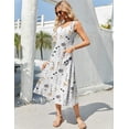 thumbnail image 4 of Vestido Zeagoo para mujer, sin mangas, con estampado floral, midi, de verano, con bolsillos, 4 of 7