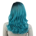 thumbnail image 6 of Onedor Full Head Beautiful Long Curly Wave Stunning Wig Charming Curly Costume Wigs with Fringe (Teal Blue Ombre-1BTS4728), 6 of 7