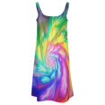 thumbnail image 5 of Color Vortex Tie Dyeing Womens Summer Dresses Casual Sleeveless Tshirt Sundresses Vacation Beach Cover Up Dress, 5 of 8