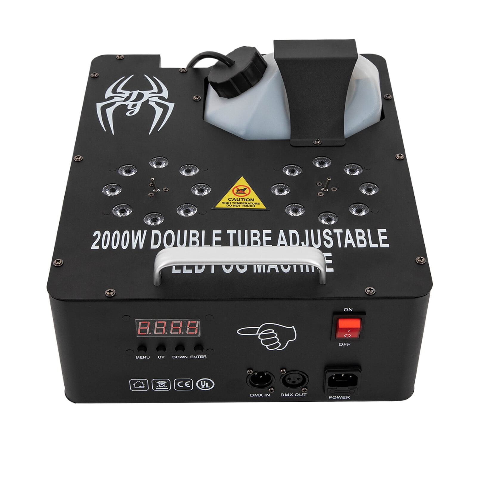 FOGGBET 2000W Fog Smoke Machine LED RGB Stage DJ Fogger Smoke Effect Multi-Color Remote