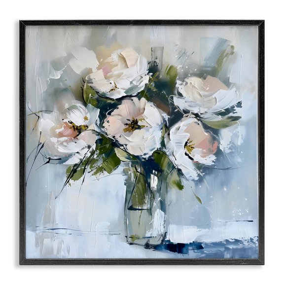 Stupell Industries Contemporary Cottage Chic Modern Bouquet Black Framed Giclee Art, 12 x 12, by LSR Design Studio
