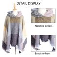 thumbnail image 3 of Capa con capucha a cuadros para mujer, poncho, capa con capucha, chal con borlas, 3 of 5