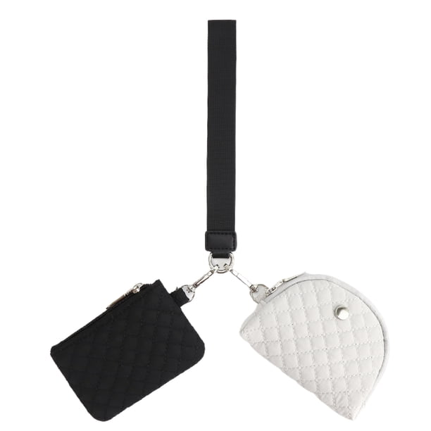 Bolso Mano Con Doble para Mujer Acolchado Alrededor Tarjeta Llave Dinero Moneda