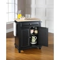 thumbnail image 3 of Crosley Furniture Cambridge Natural Wood Top Portable Kitchen Island in Black, 3 of 5
