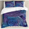 thumbnail image 3 of Ambesonne Abstract Ocean Inspired Graphic Arabesque Paisley Swirled Hand Drawn Ethnic Duvet Cover Set, 3 of 3
