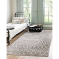 thumbnail image 2 of Unique Loom Bohemian Trellis Tribal Area Rug 9' x 12' Rectangular Gray/Ivory, 2 of 2