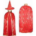 thumbnail image 4 of Halloween Hooded Robe Cloak, Adult Witch Style Costume Cape with Hat, Long Dress Up Cloak for Masquerade Parties, Stage Performances, Costume Events and Seasonal Gatherings, 4 of 4