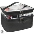 thumbnail image 2 of Luxtrada Makeup Bags Double layer Travel Cosmetic Cases Make up Organizer Toiletry Bags (Black), 2 of 7