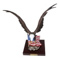 thumbnail image 2 of Large Wings Of Liberty Bald Eagle Flying Over American Flag Statue With Base 17", 2 of 9