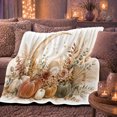 thumbnail image 6 of Golden Crescent Moon Pumpkins Botanicals Mystical, Cozy Friendship Quote Scene, Warm Flannel Blanket for Living Room and Reading Nook, Art Lovers Thanksgiving Gift, Artistic Home Decor, 6 of 9