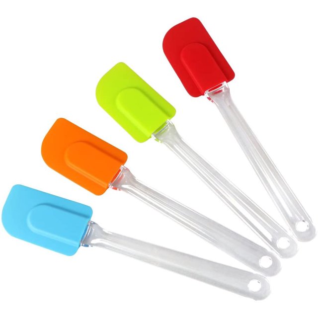 Espátula de silicona para masa de 4 piezas con mango de plástico brillar Electrónica