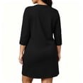 thumbnail image 3 of Plus Size Women's 3/4 Sleeve Nightgown Round Neck Mini Sleep Dresses Fall Casual Loose Loungewear Dress L-5XL, 3 of 6