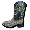 thumbnail image 3 of GadwallAR Men's Alex Exotic Western Cowboy Boots-Squre Toe Pull On Leather Python Bone 9.5 Medium, 3 of 6