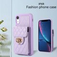 thumbnail image 4 of Wallet Case Designed for iPhone XR, with 6 Card Holder Slots RFID Blocking Shoulder Wallet Case Crossbody Strap Shockproof Leather Kickstand Phone Case For iPhone XR, Purple, 4 of 11