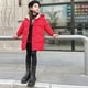thumbnail image 5 of Chaqueta acolchada de plumón para niños y niñas, cárdigan informal de longitud media con capucha, Color sólido, invierno, 2024, 5 of 5