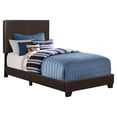 thumbnail image 2 of Pemberly Row Modern Leather Upholstered Twin Bed in Dark Brown, 2 of 3