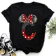 thumbnail image 3 of 2024 Marca Disney Ropa para niños Minnie Mouse Rojo Negro Letras AZ Estampado Niñas Niños Algodón Camiseta Negro Y2k Tops Camisetas para bebés, 3 of 5
