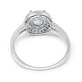 thumbnail image 3 of Halo Art Deco Wedding Engagement Ring Round Cubic Zirconia 925 Sterling Silver size 6, 3 of 8