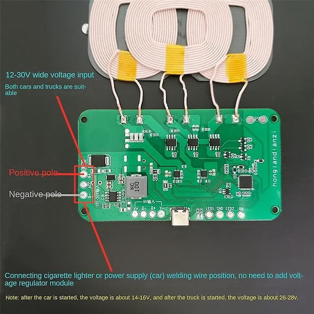 15w 12v 5v 2a Wireless Fast Charger Charging Transmitter Module Circuit Board 5w/10w/15w Coil Recei