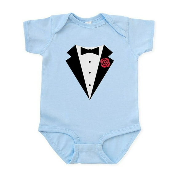 CafePress - Funny Tuxedo [Red Rose] Infant Bodysuit - Baby Light Bodysuit, Size Newborn - 24 Months