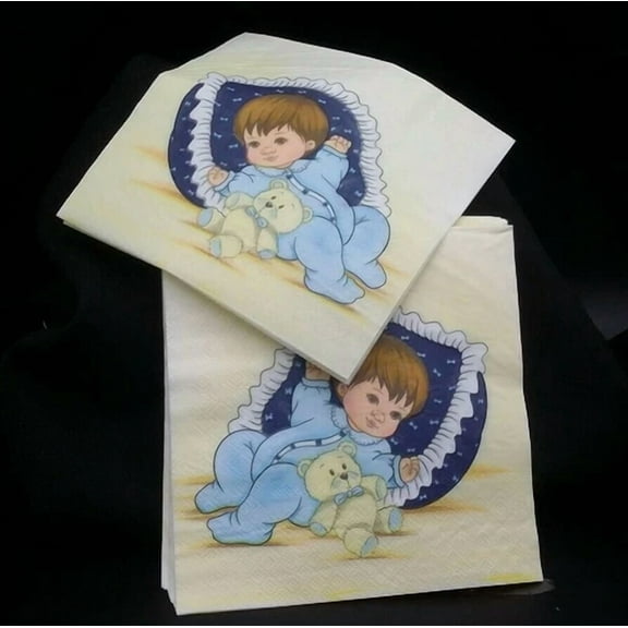10 Blue Paper Napkins,Babyshower,Christening,Baptism,Party Supplies,Bautizo