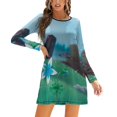 thumbnail image 1 of Robe Élégante Douce Princesse Silencieuse Femmes Coréenne Kawaii Col Carré Robe Mal Makes Mallory George Mal George Acrylique, 1 of 5