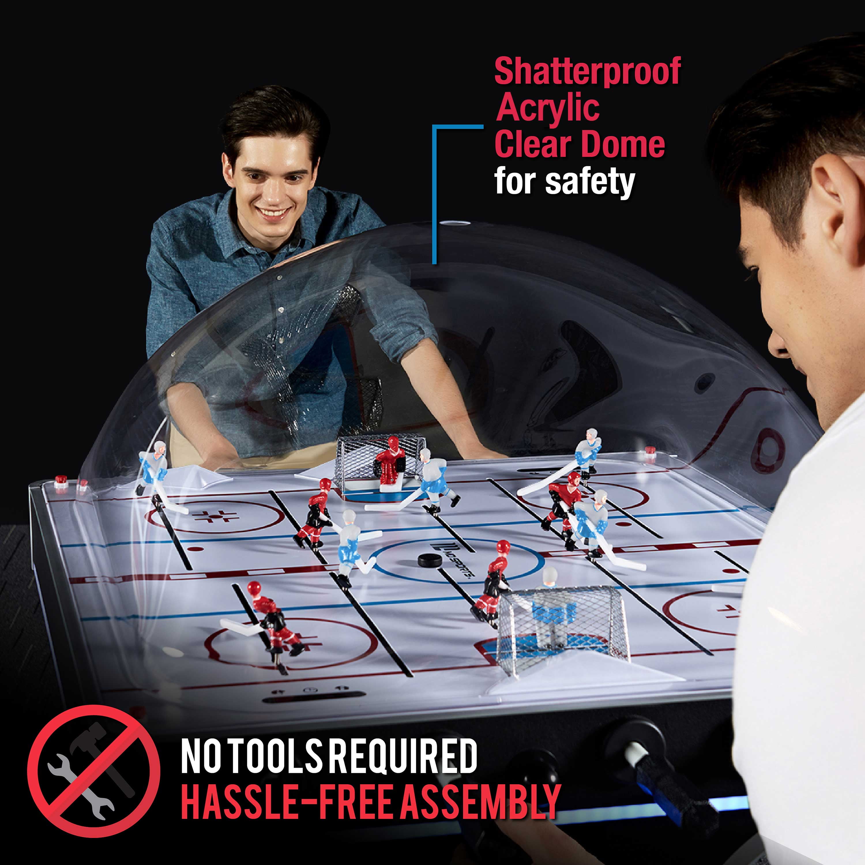 42 in Dome Hockey Table with Electronic Scorer, Bubble Hockey by MD Sports