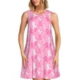 thumbnail image 1 of KLL Breast Cancer Awareness (3) Pattern Womens Summer Dresses 2025,Loose Round Neck Sleeveless Sundresses Tank Dresses with Pockets, 1 of 7