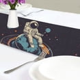 thumbnail image 4 of Yayeee Table Runner 90 inches Long Home Kitchen Dinning Party Decoration, Black Astronaut Record, 4 of 7