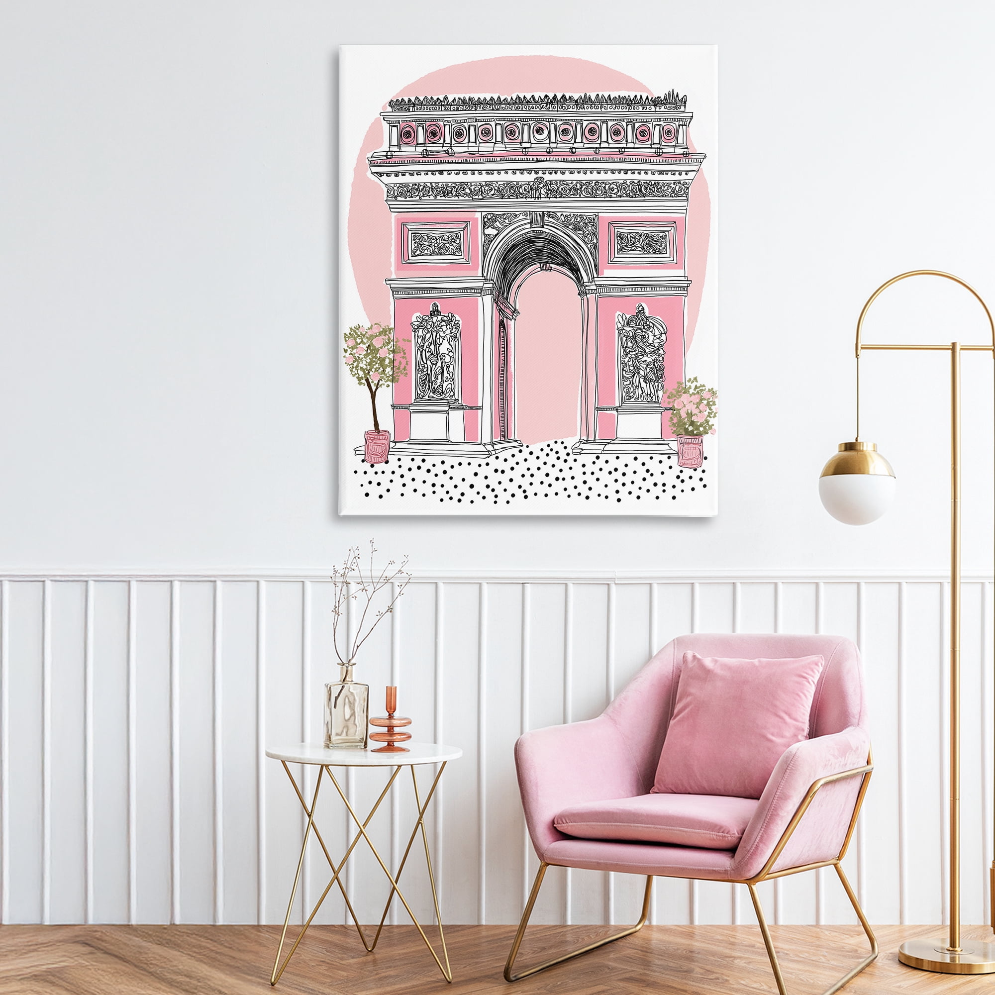 Stupell Industries Pink Neoclassical Archway Canvas Wall Art, design by Jess Stempel