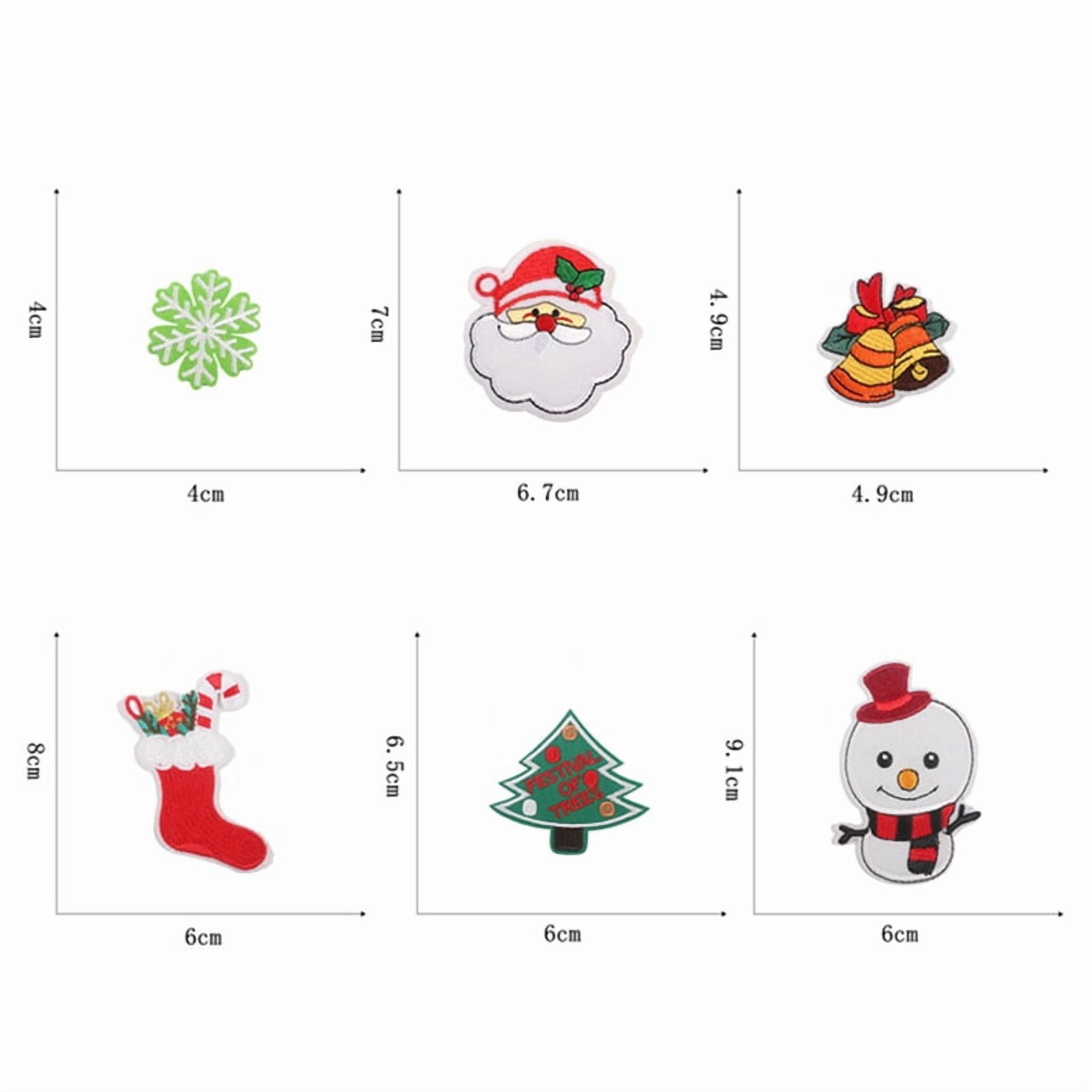 Christmas Patches Sew on Iron on Embroidered 112PCS Xmas Tree Santa Cute Appliques for DIY Crafts Clothes Decorations