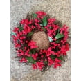 thumbnail image 4 of Christmas Red Berry Wreath Holiday Front Door Décor,Lifelike Full Berries Flexible Branches,No-Fade Durable Design for Mall Hotel Office Fireplace Wall Display,Winter Party Xmas Decorations-red, 4 of 6