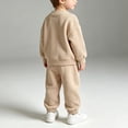 thumbnail image 7 of BXJX Boys Outfit Sets 2 Piece, Spring Fall Long Sleeve Sports Sweatshirt and Jogger Pants Sets Khaki Size 5-6 T, 7 of 7