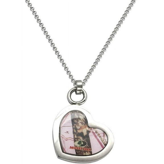 Pink Break Up Camo Heart Necklace