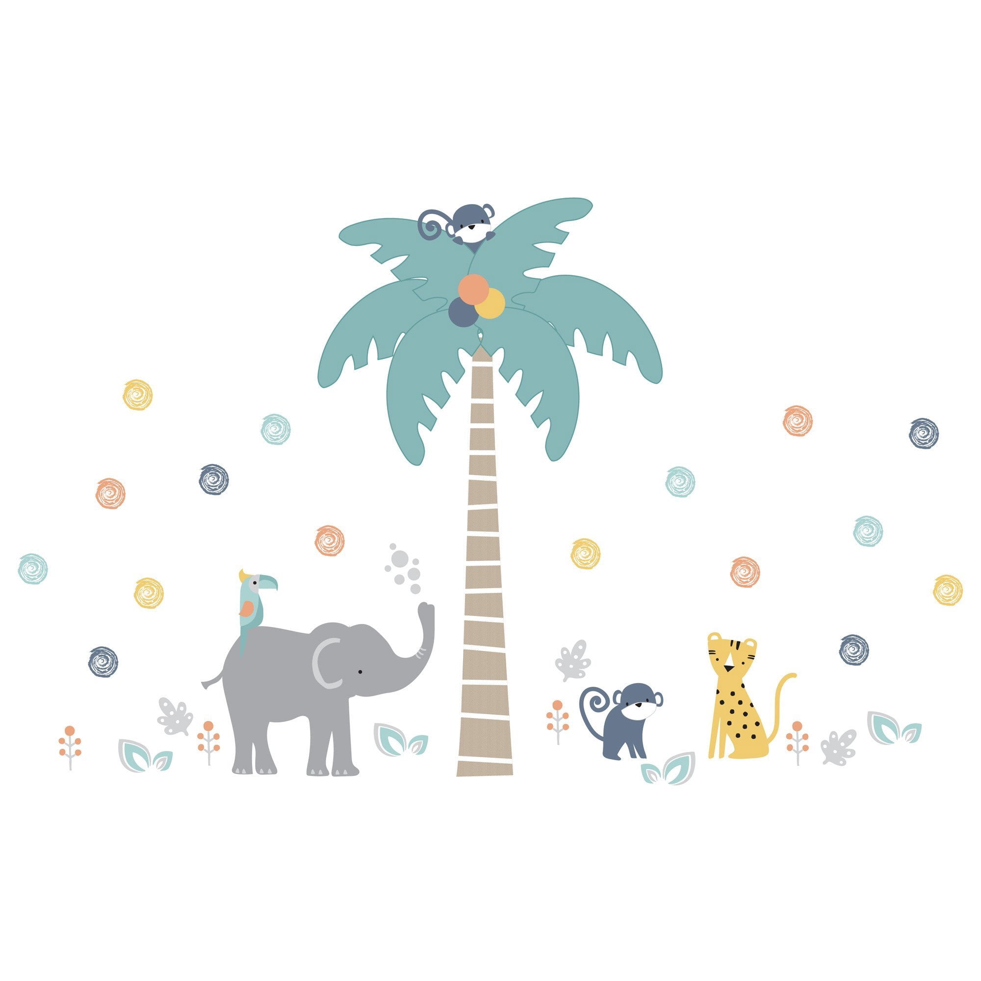 Lambs & Ivy Animal Crackers 5-Piece Crib Bedding Set - Gray, White, Animals