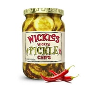 Wickles Pickles Wicked Pickle Chips (6 Pack) - Sweet & Spicy Garlic Pickle Slices - Hot Pickle Chips - Slightly Sweet, Definitely Spicy, Wickedly Delicious (16 oz Each) 16 Fl Oz (Pack of 6)