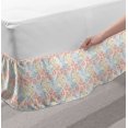 thumbnail image 2 of Botanical Bed Skirt, Floral Pattern with Simple Abstract Flowers and Leaves in Soft Tones, Elastic Bedskirt Dust Ruffle Wrap Around for Bedding Decor, 4 Sizes, Multicolor, by Ambesonne, 2 of 2