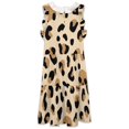 thumbnail image 4 of Skull And Leopard Print Pattern Women's Fashion Casual Dress Summer Stand Up Collar Ruffles Sleeve Dress Elegant Dresses, 4 of 4