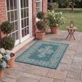 thumbnail image 3 of SAFAVIEH Courtyard Delbet Medallion Indoor/Outdoor Area Rug, Teal/Ivory, 2'7" x 5', 3 of 10