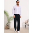 thumbnail image 2 of INSPIRE CHIC Men's Pleated Side Pockets Breathable Lightweight Linen Dress Pants 38 Black, 2 of 5