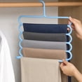 thumbnail image 5 of 5 Pack Pants Hangers 5 Tier Closet Organizers and Storage Non Slip Clothes Hanger,Hangers Space Saving Multiple Hanger Clothes Organization for Pants, 5 of 6