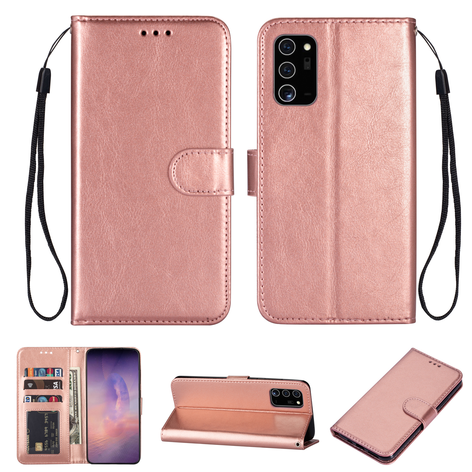 Galaxy Note 20 Case, Allytech Ultra Slim Shell PU Leather Folding Stand