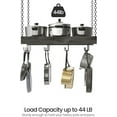 thumbnail image 4 of Pot Rack, Ceiling Mounted Pot Hanger, Vintage Pot Rack for Kitchen, Pot Storage Organizer, with 12 S-Shaped Hooks, for Cookware Storage, Space Saving, Charcoal Black and Black, 4 of 15